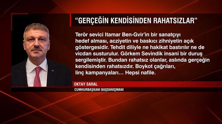 Eşref Rüya oyuncusu Görkem Sevindike destek çığ gibi: İsrailli Bakan Ben-Gvire yönelik tepkiler büyüyor