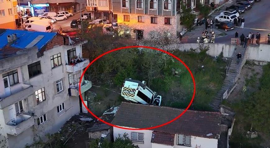 Kağıthane’de feci kaza! Evin çatısına düşen okul servisinin şoförü öldü