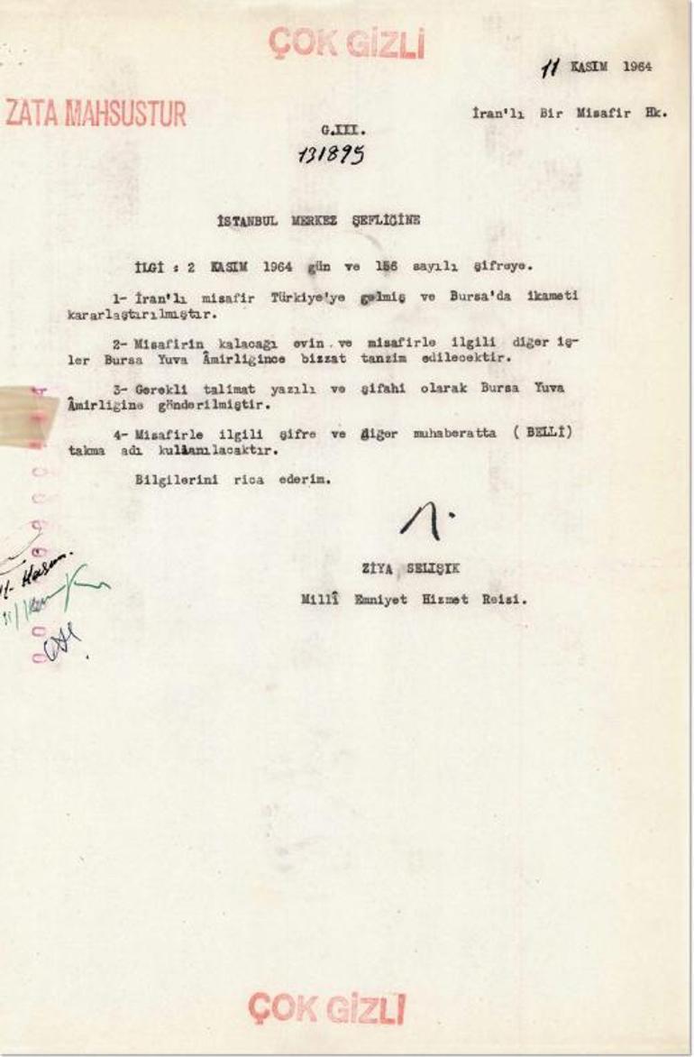 MİT, Humeyni ile ilgili gizli belgeyi paylaştı