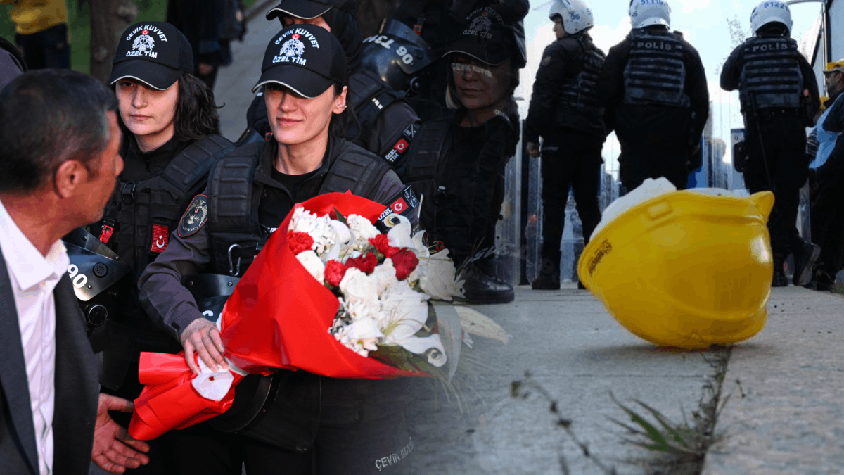 Türkiye’nin kalbini kazanan madenciler biber gazı sıkanlara çiçekle yanıt verdi