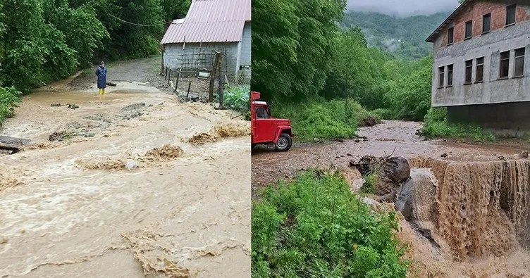 Borçka’da sağanak yağış