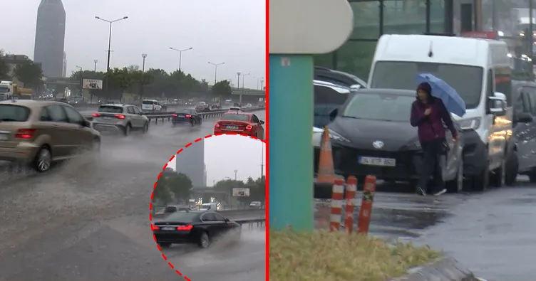 İstanbul’da sağanak etkisini gösterdi! Hayat felç oldu: Yollar adeta göle döndü!