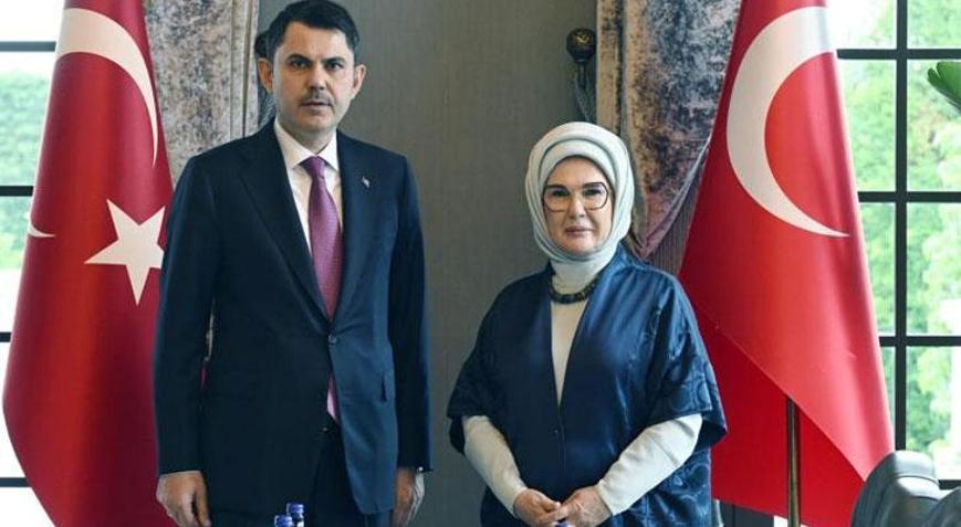 Emine Erdoğan, Çevre, Şehircilik ve İklim Değişikliği Bakanı Kurum ile görüştü