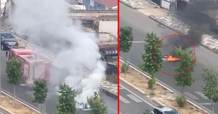 Diyarbakır’da korkutan araç yangını! Seyir halindeki motosiklet alev topuna döndü