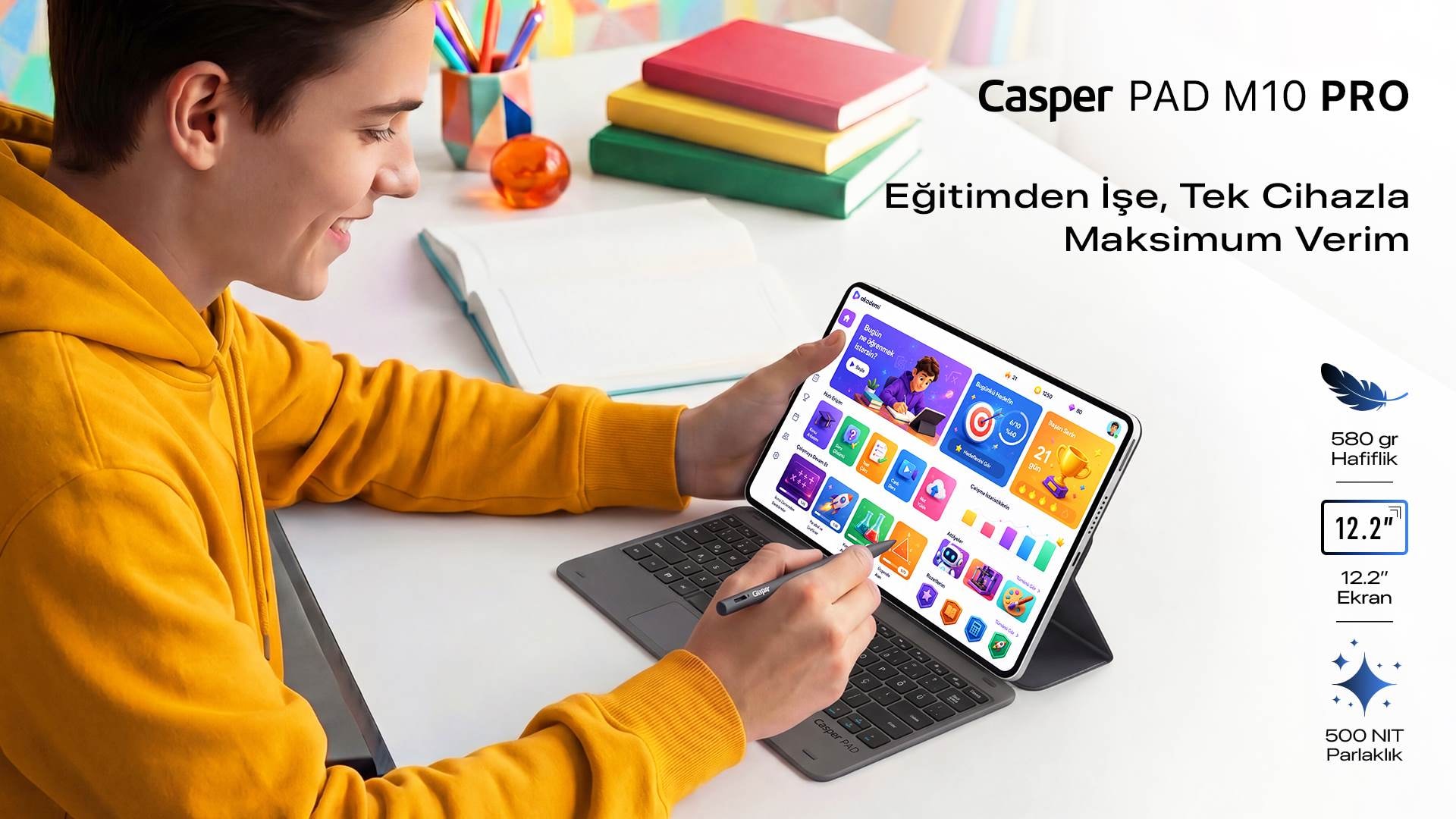 Kalem ve klavye kutudan çıkıyor: Casper PAD M10 Pro ile Üretkenlik Tek Cihazda
