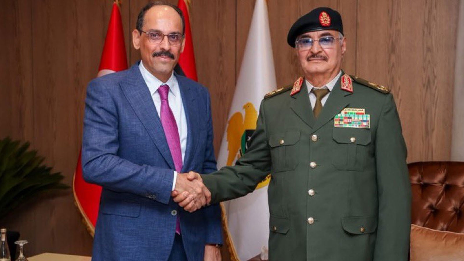 MİT Başkanı Kalın, Libya Ulusal Ordusu Genel Komutan Yardımcısı Hafter ile Libyada görüştü