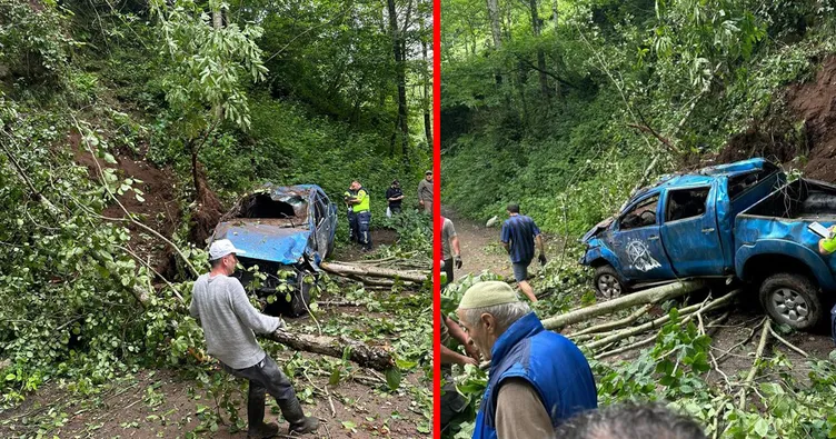 Rize’de feci kaza! Uçuruma yuvarlanan kamyonetteki karı koca hayatını kaybetti