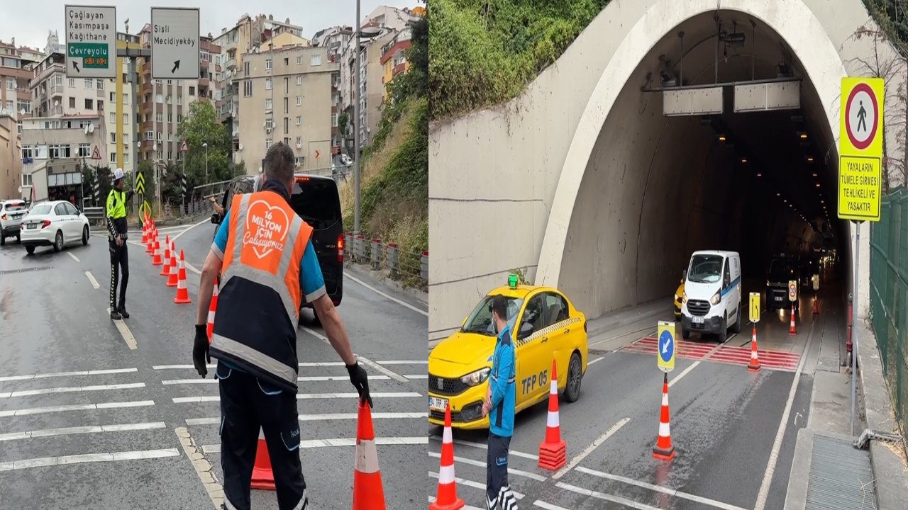 Şişli Bomonti Tünel çıkışında kamyonet devrildi; yol trafiğe kapandı