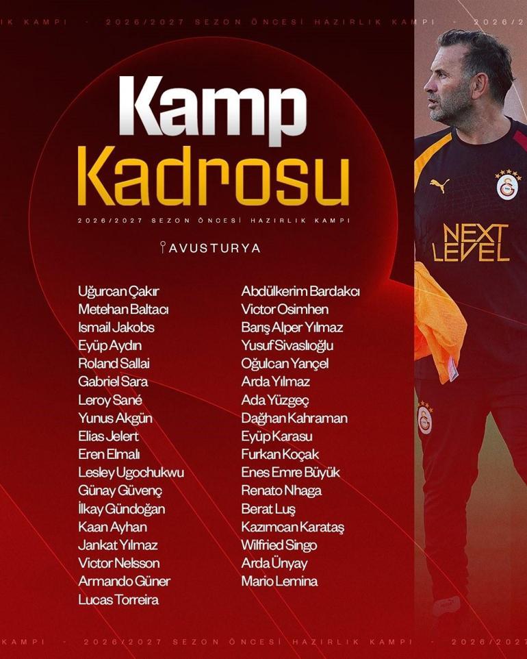 Galatasaray, Avusturyaya gitti İşte kamp kadrosu...